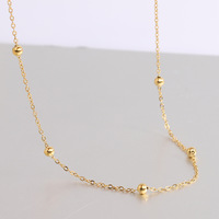 Collar de Cadena Geométrica en Forma de O de Acero Inoxidable con Cuentas de Bola, 37+5CM, Color Dorado, Uso Diario para Mujer, Origen Zhejiang