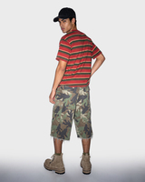 T-shirt en gros pour hommes en coton épais doux, personnalisé, style streetwear de luxe, avec bords bruts et rayures