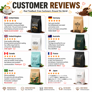 Sachet de café à fond plat en feuille épaisse résistant au gel pour stockage à froid des grains de café, produit avec logos de marque personnalisés - Product Image 4