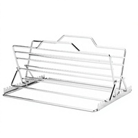 STARCK CAMPING Grille de rôtissage carrée pliable et réglable en acier inoxydable pour poulet, brochettes, barbecue, camping et four