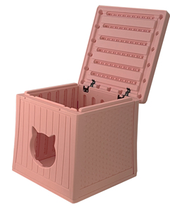 Casa <span class=keywords><strong>para</strong></span> <span class=keywords><strong>gatos</strong></span> de plástico con forma rectangular impermeable y resistente a la intemperie, casa <span class=keywords><strong>para</strong></span> <span class=keywords><strong>gatos</strong></span> apilable <span class=keywords><strong>para</strong></span> interiores y exteriores, casas prefabricadas - Product Image 3