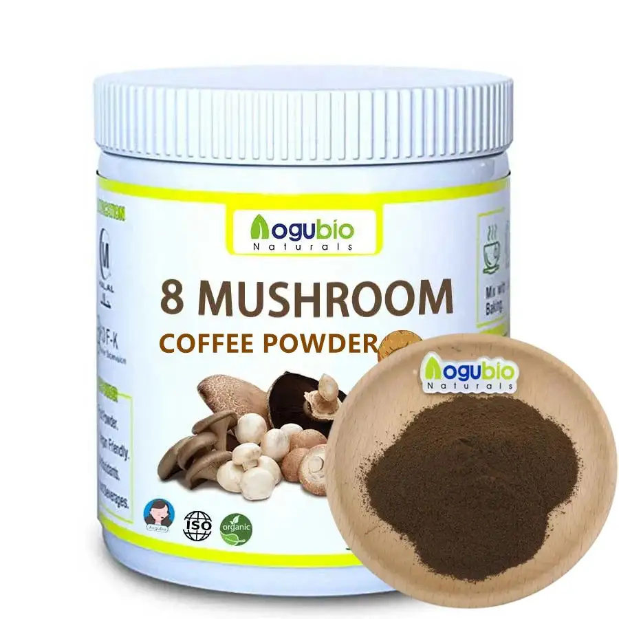 Mejor Precio de etiqueta privada Arábica Mushroom Coffee 7 en 1 Mezcla Mix Lions Mane Ganoderma Mushroom Coffee Powder