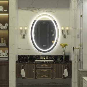 CF Oval sin marco 70*90cm espejos Led montado en la pared <span class=keywords><strong>espejo</strong></span> completo Hotel <span class=keywords><strong>baño</strong></span> <span class=keywords><strong>Baño</strong></span> cama habitación <span class=keywords><strong>espejo</strong></span> Led con Interruptor táctil inteligente - Product Image 2