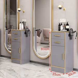 Wholesale Hair Salon <b>Tool</b> <b>Storage</b> <b>Cabinet</b> Grey Wooden Beauty Salon <b>Cabinet</b> With Drawers - Product Image 4