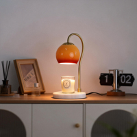 Lampe chauffe-cire électrique à abat-jour sphérique en verre à dégradé, avec fonction de minuterie, pour décoration intérieure et chauffe-bougies, idée cadeau