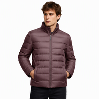 Veste d'hiver décontractée pour homme avec logo personnalisé, coupe-vent, imperméable, fermeture éclair, duvet de canard blanc, doudoune chaude pour l'extérieur