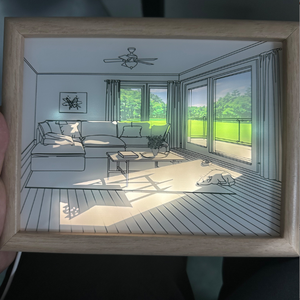 Thiết kế mới LED ánh sáng mặt trời ánh sáng ban đêm Tabletop trang trí đèn với hộp bóng tường nghệ thuật sơn khung kim loại cơ sở vải hỗ trợ - Product Image 6