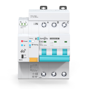 TONGOU API TUYA 4Gスマートホーム3P 63A <span class=keywords><strong>RCBO</strong></span>ワイヤレス割り込み自動回路ブレーカリモコン再閉じるスイッチ付き - Product Image 1