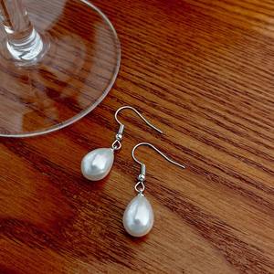 Pendientes colgantes de gota de agua, aleación de perlas de imitación ovaladas, joyería nupcial para mujer, vacaciones, boda, fiesta - Product Image 4