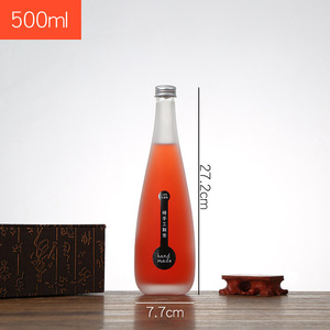 Sake-contenedor de licor redondo para cóctel de ron, botella de cristal vacía de 330ml y 500ml con logotipo personalizado, venta al por mayor - Product Image 6