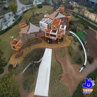 Aire de jeux modulaire extérieure avec structure métallique, toboggan tubulaire, tour d'escalade, pont en maille, équipement de parc pour enfants commercial, conception personnalisée OEM
