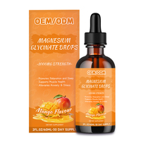 Gouttes de glycinate de magnésium liquide OEM, complément alimentaire pour le sommeil au magnésium liquide avec L-théanine, ashwagandha, multivitamines pour adultes