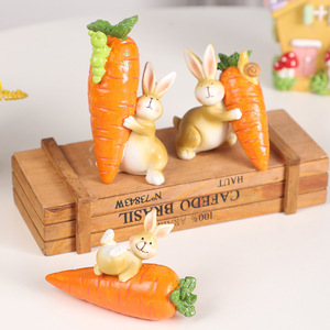 Decorazioni Pasquali Bestseller, Grazioso <span class=keywords><strong>Coniglietto</strong></span> Pasquale con Carota, Ornamento in Resina, Decorazione per Feste e Casa, Regalo - Product Image 5