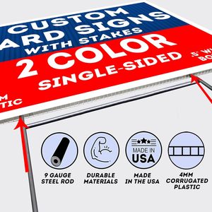 Trung Quốc Nguồn Nhà Máy Tốt Cắt Nhựa Không Thấm Nước Dấu Hiệu Sân 18X24 Với H-Cổ phần Dấu Hiệu Sân - Product Image 2