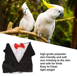 Vêtements pour perroquets mignons avec nœud papillon, combinaison de vol pour oiseaux, costume pour calopsitae, vêtements doux et respectueux de la peau pour animaux de compagnie - Product Image 6