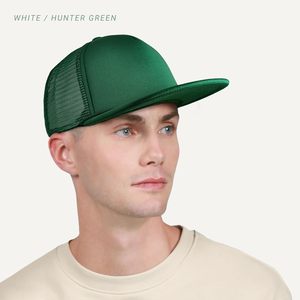 หมวกแก๊ปตาข่ายทรงแบนแบบ Trucker ปรับขนาดได้ ยูนิเซ็กซ์ สีดำ โฟมด้านบน หมวกเบสบอล - Product Image 4
