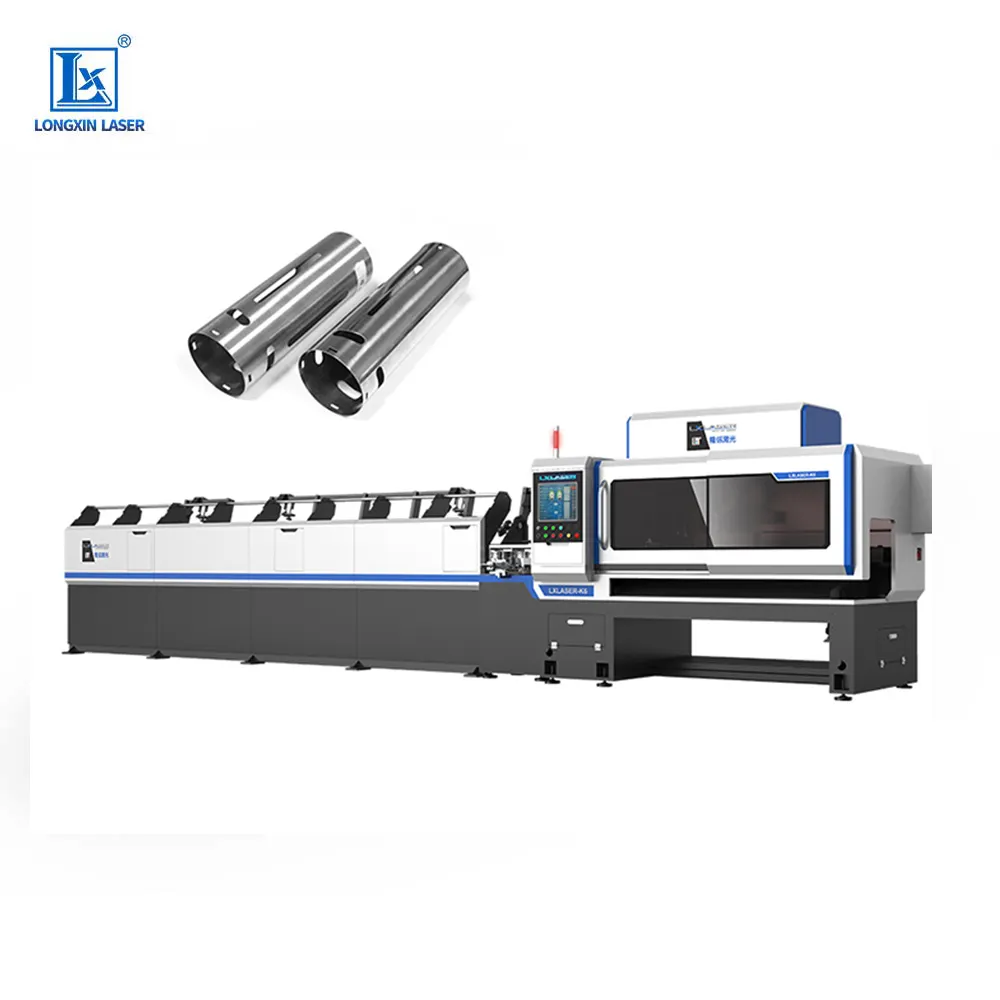 Machine de découpe laser automatique pour tubes métalliques, découpeuse de tuyaux, en acier inoxydable, rond, carré, ss ms gi, 1 pièce, CNC
