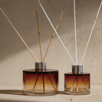 Botol Kaca Reed Diffuser Bulat Ukuran Kustom Pabrik 50ml-400ml Wadah Kaca Pewangi Rumah Premium Logo Kustom