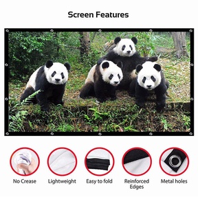 Écran de projection portable universel HaoMing de 150 pouces 16:9, idéal pour la maison, l'extérieur et les voyages, écrans pliables - Product Image 3