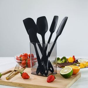 Espátula de Silicona Antiadherente Ecológica de 11 Pulgadas, Certificada por Lfgb, con Logotipo Personalizado en Negro/Rojo para Cocina y Repostería, Directo de Fábrica - Product Image 2