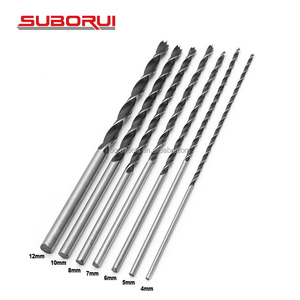 SUBORUI 300mm Carbon Steel Round Shank 4mm 5mm 6mm 7mm 8mm 10mm 12mm 7 Pcs Extra Long Brad <strong>Point</strong> Wood Drill <strong>Bit</strong> <strong>Set</strong> - Product Image 5