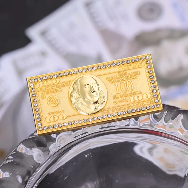 US-Dollar Aufschlag-Ausweis Gold Golfmütze-Clip-Marker hochwertige Metalllegierung Geschäftsgeschenke Großhandel individuell angepasst