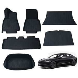 SHUNYUE tappetini per <span class=keywords><strong>Tesla</strong></span> modello <span class=keywords><strong>Y</strong></span> 6 pezzi Set completo per tutte le stagioni TPE Cargo Liner Cargo bagagliaio accessori - Product Image 1