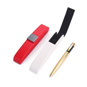 LOGO baru kotak pena alat tulis hadiah iklan kustom promosi paket casing pena kulit PU dengan tutup magnetik - Product Image 1