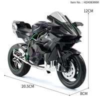 HDX Moto miniature en alliage à l'échelle 1:10 avec fonction de recul, son et lumière, modèle moulé sous pression, jouet certifié EN71