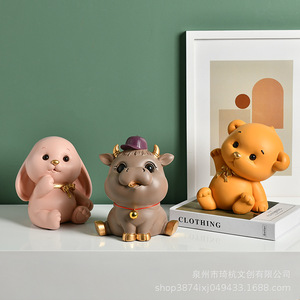 Hucha de vaca de dibujos animados, caja de dinero de resina plástica para niños, regalo, decoración del hogar - Product Image 2