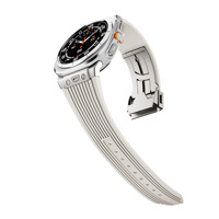 Bracelet de montre de remplacement en silicone de luxe en acier inoxydable 316L pour Samsung Galaxy Watch Ultra 47 mm avec fermoir pliable
