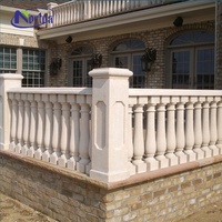 Balustrade de balcon en marbre élégant de style européen moderne garde-corps d'escalier en pierre sculptée à la main extérieur maison jardin hôpital décoratif
