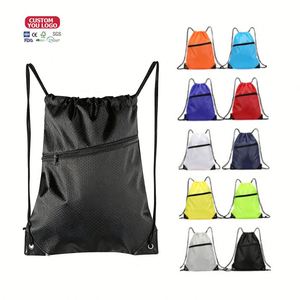 Custom Draw String Bag Bulk Sports Gym Polyester Nylon <b>Drawstring</b> <b>Backpack</b> Bag with Printed Logo - Product Image 3