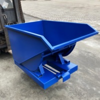 Bac à décharge pour chariot élévateur à fourche à forte charge - Conteneur à copeaux de fer auto-déchargeant pour l'atelier d'usine, la gestion des déchets industriels