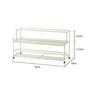 Double Tier Stainless Steel Multifunction <b>Kitchen</b> Spice <b>Storage</b> Rack with Standing Design - Product Image 5