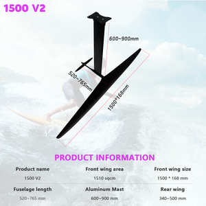 Hot ART V2 1500 Power Carbon Hydrofoil Wing ปีกไฮโดรฟอยล์คาร์บอนแบบยาวพิเศษ ปีกหน้า/ปีกหลัง/ลำตัว/เสา ชุดฟอยล์บอร์ด JFS ART V2 - Product Image 3