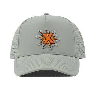 Casquette de golf OEM personnalisée en maille perforée avec logo, 5 panneaux, visière légèrement incurvée, snapback, patch en caoutchouc imperméable - Product Image 2