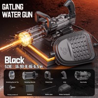 Pistol Air YT Summer Outdoor Pool Toy dengan Lampu, Tahan Air, Putar Otomatis, Pistol Air Gatling Elektrik dengan Ransel