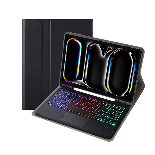 Protective Case for iPad Pro 11 M4 2025, with Wireless BT Keyboard with Trackpad & Backlight Combo Set QWERTY