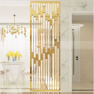 LL334 Factory Customization Waterproof Translucent Gold Color 304 Stainless Steel <b>Wall</b> Divider Panel Living Room Partition - Product Image 5