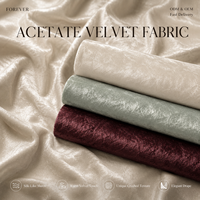 Tissu en polyester 100% de 140g, velours d'acétate lisse, effet froissé à la main, coupe oversize, pour vêtements de style interchangeable