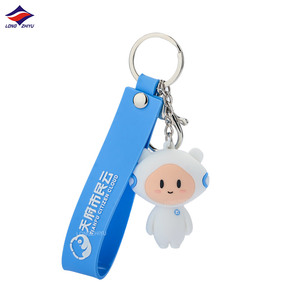 Dễ Thương Phim Hoạt Hình 3D Búp Bê Keychain Cho Lưu Niệm Longzhiyu Tùy Chỉnh <span class=keywords><strong>PVC</strong></span> Đáng Yêu Dog <span class=keywords><strong>Keyring</strong></span> Với Dây Đeo Cao Su Mỉm Cười - Product Image 6