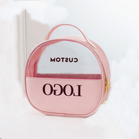 Nouvelle trousse de toilette de voyage pour enfants en PVC transparent rose YCH 2024, avec fermeture éclair, pour cosmétiques et maquillage