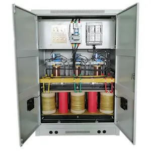 Tembaga SBW-F-250KVA Tiga Fase Terpisah Peraturan Full AC Auto Kompensasi Disesuaikan Dengan Voltage Regulator AVR Stabilizer