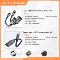 Vente en gros d'usine UNIEAN Câble HD 8K4K Type C vers DP Câble de port d'affichage Adaptateur Usb C vers DP pour câble vidéo vers Macbook pro
