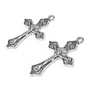 Unisex argento antico in lega di zinco metallo cattolico perdono oro ciondolo croce 29*18mm stile religioso alla moda per i regali - Product Image 3