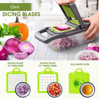 Multifunctionele Groentesnijder Shredders Snijmachine Met Mand Fruit Aardappel Chopper Wortelrasp Slicer Mandoline Voor Keuken