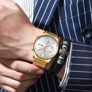 Reloj de Pulsera de Cuarzo de Lujo para Hombre Drioshipping 2368, Cronógrafo, Correa de Cuero, Cristal Ronda, Elegante Reloj de Negocios - Product Image 5