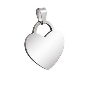 Colgante de Corazón de Acero - 25x20 mm, Accesorios para Joyería - Product Image 1