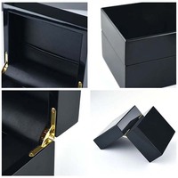 Vente en gros boîte de parfum en bois noir haut de gamme rectangulaire personnalisée boîte cadeau d'emballage de parfum en bois